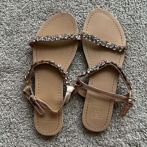 David’s Bridal Crystal Cluster Blush Sandals